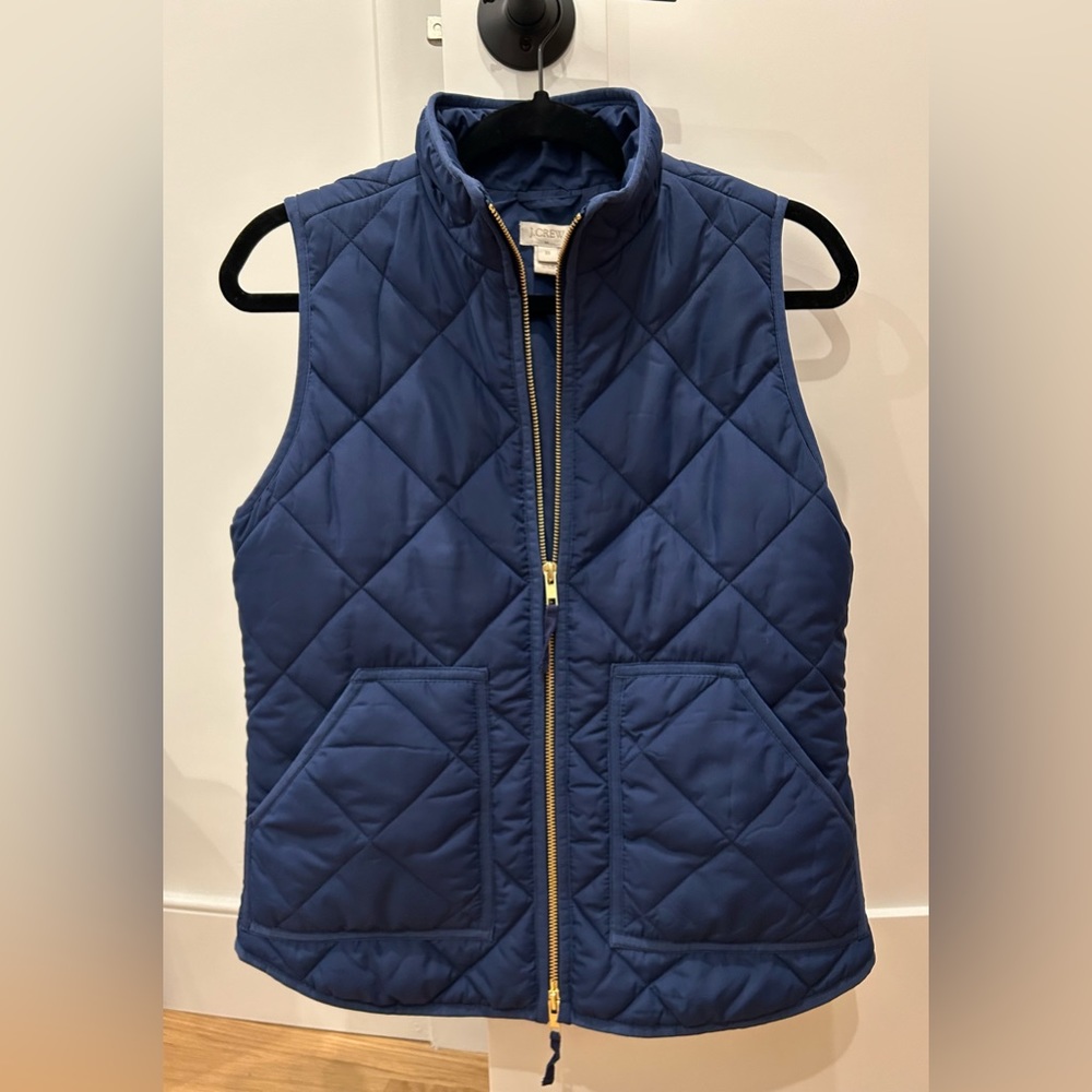 J. Crew Quilted Puffer Vest, Blue, XS, EUC